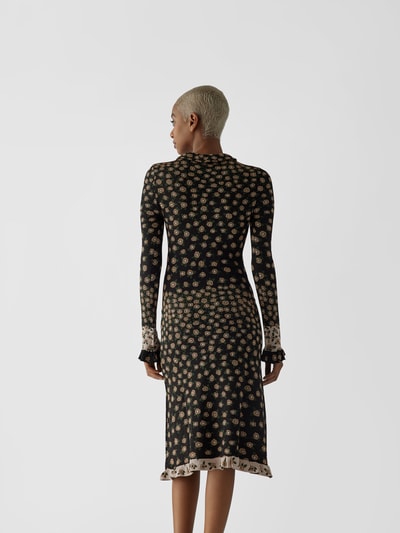 Paco Rabanne Midikleid mit Schluppe Schwarz 5