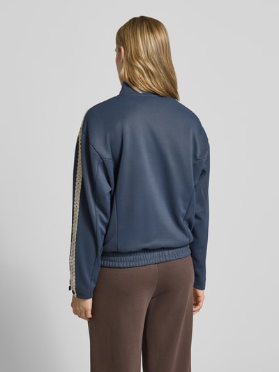 PEGADOR Sweatjacke mit Spitzenbesatz Modell 'TIHANY LACE' Blau 5
