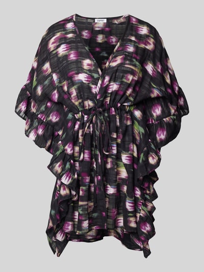 Esprit Poncho  mit Allover-Muster und Volants Black 1