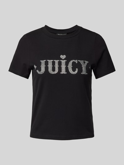 Juicy Couture T-Shirt mit Ziersteinbesatz und Rundhalsausschnitt Black 2