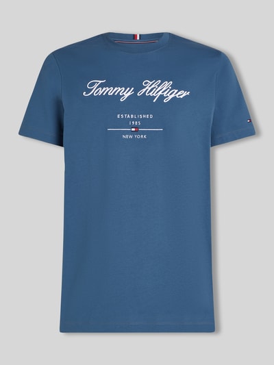 Tommy Hilfiger regular fit T-shirt van puur katoen Rookblauw - 2