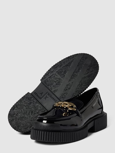 ARMANI EXCHANGE Tassel-Loafer in Glanz-Optik Black 5