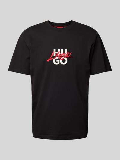 HUGO T-Shirt mit Label-Print Modell 'Dlogny' Black 2