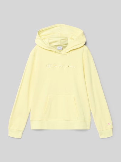 Champion Bluza z kapturem z mieszanki bawełny z wyhaftowanym logo Jasnożółty 1