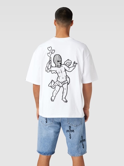 REVIEW Oversized T-Shirt mit ANGEL Logo Print Weiss 5