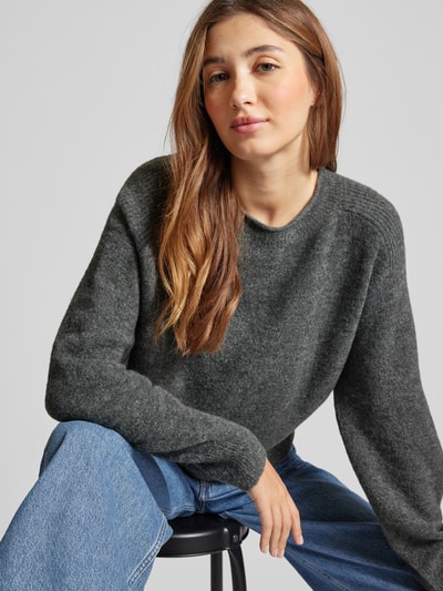 Pepe Jeans Gebreide pullover met ronde hals, model 'IRMA' Antraciet - 3