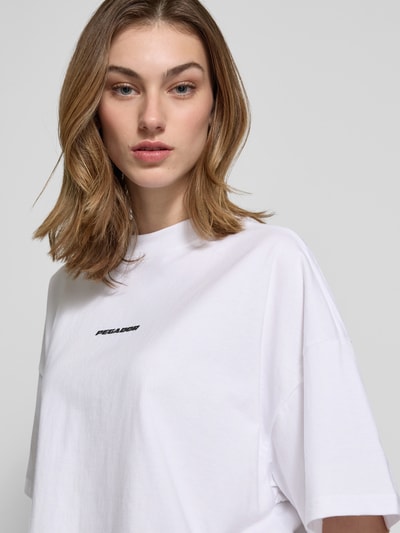 Pegador Oversized T-Shirt mit Label-Print Modell 'BRACY' Weiss 3