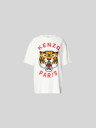 Kenzo Oversized T-Shirt aus reiner Baumwolle Offwhite 2