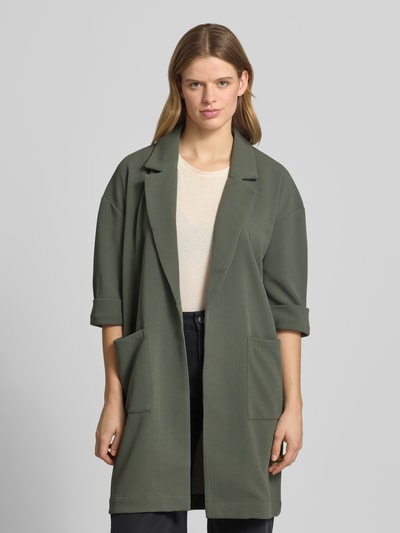 PIECES Relaxed Fit Cardigan mit 3/4-Arm Modell 'DAISY' Khaki 4