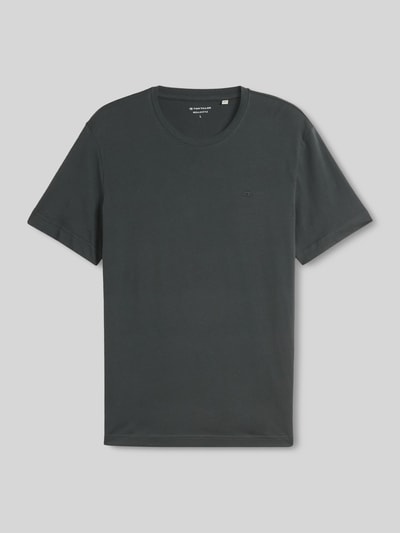 Tom Tailor Regular Fit T-Shirt aus reiner Baumwolle mit Logo-Stitching Oliv 2