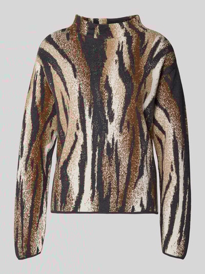 monari Strickpullover mit Stehkragen Dunkelbraun 2