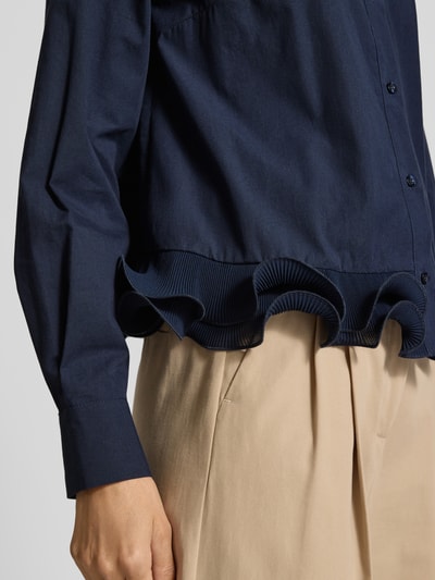 YAS Regular fit blouse met ruches, model 'TRAVIS' Marineblauw - 3