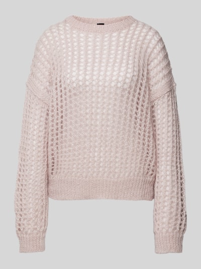 Stefanel Gebreide pullover met broderie anglaise Lichtroze - 2