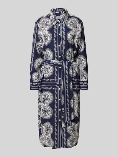 Seidensticker Sukienka midi z wiązanym paskiem Granatowy 2