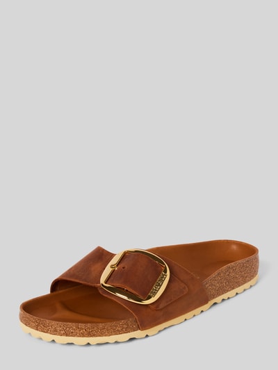 Birkenstock Slides aus echtem Leder Modell 'Madrid' Cognac 1