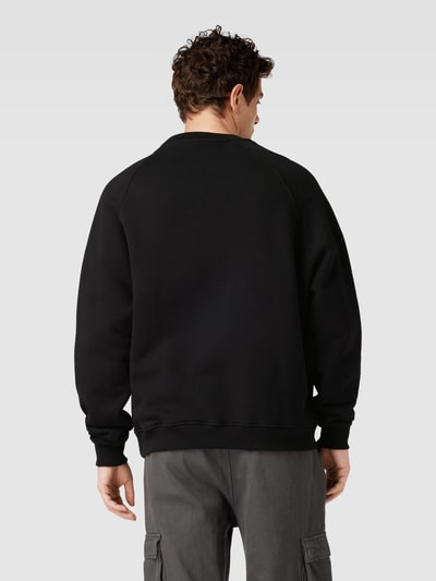 PEQUS Sweatshirt mit Label-Print Modell 'Mythic Chest' Black 5