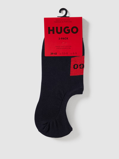 HUGO Füßlinge mit Label-Print im 2er-Pack Dunkelblau 3