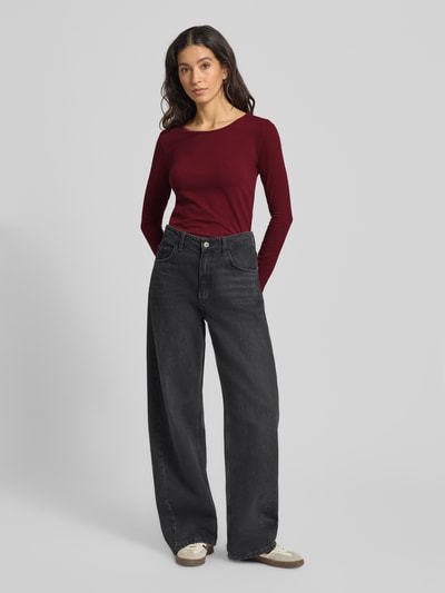 ZABAIONE Shirt met lange mouwen en geribde ronde hals Bordeaux - 1