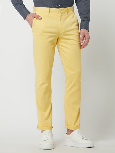 Tommy Hilfiger Straight fit chino met stretch, model 'Denton' Geel - 4