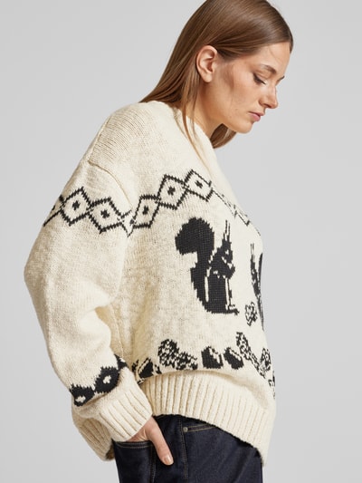 JAKE*S STUDIO WOMAN Oversized Strickpullover aus reiner Baumwolle Offwhite 3