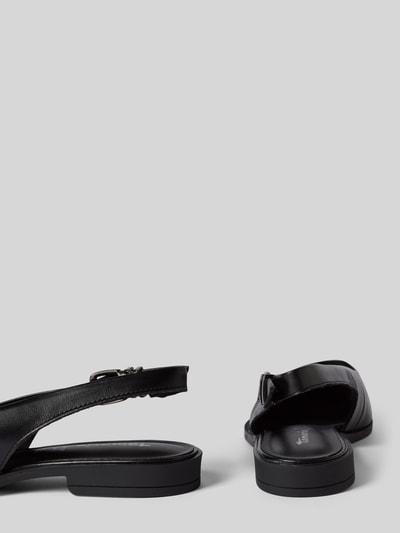 Produktfoto, Slingbacks aus echtem Veloursleder von Tamaris, czarne, jednokolorowe, spiczasty nosek, blokowy obcas, skóra, lekko fakturowana podeszwa
