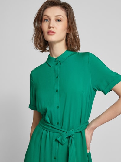Vila Sukienka T-shirtowa o długości do kolan z wykładanym kołnierzem model ‘paya’ Zielony 3