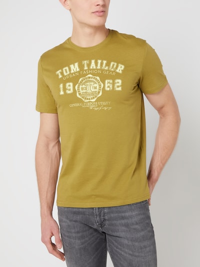 Tom Tailor T-shirt z bawełny  Oliwkowy 4