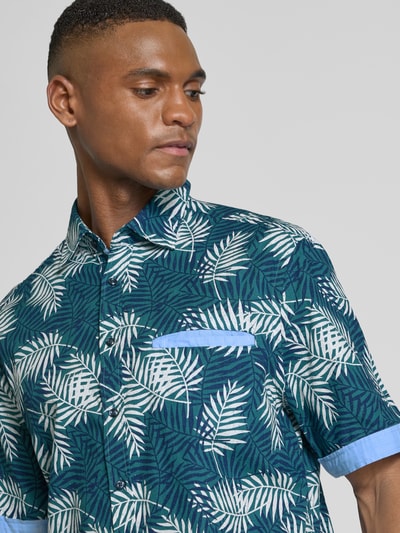 Christian Berg Men Regular Fit Freizeithemd mit Brusttasche Metallic Gruen 3