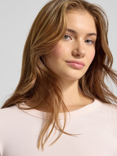 Gina Tricot T-shirt met geribde ronde hals Lichtroze - 3