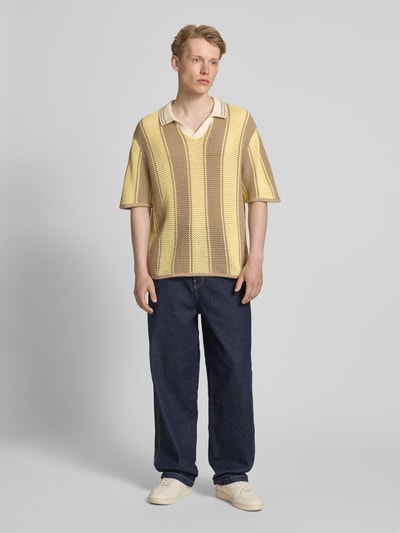 Jack & Jones Strickshirt mit Polokragen Modell 'ACAPULCO' GELB 1