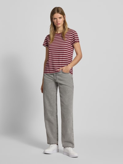 Levi's® T-shirt met labelpatch, model 'TRUDY' Bordeaux - 1