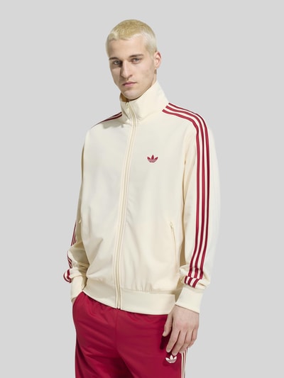 adidas Originals bluza rozpinana o kroju relaxed fit z wyhaftowanym logo i stójką Złamany biały 4
