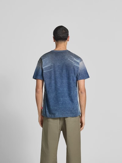 Diesel T-Shirt mit geripptem Rundhalsausschnitt Blau 5