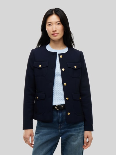 Tommy Hilfiger Slim fit korte blazer met viscose Marineblauw - 4