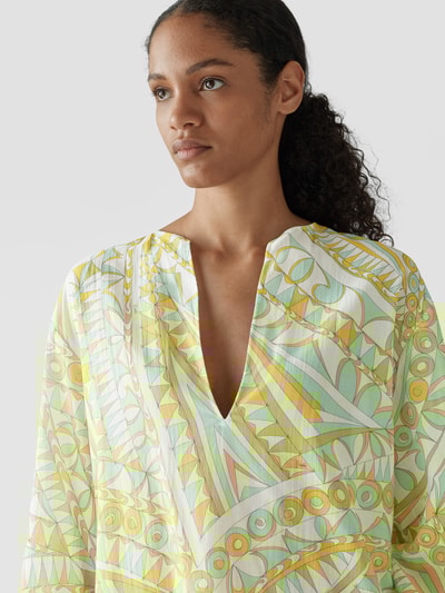 Emilio Pucci Knielanges Kleid mit Allover-Muster Hellgrün 3