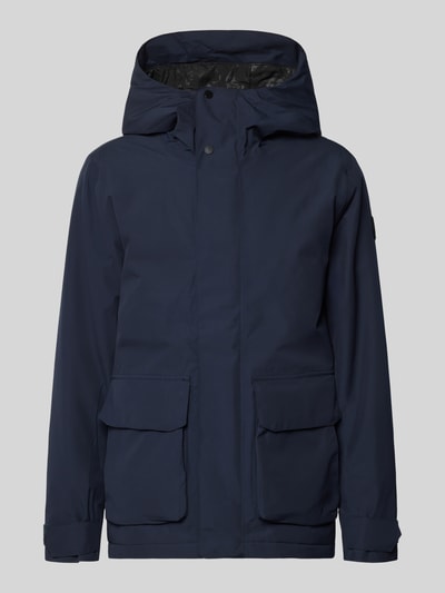 Produktfoto, Regular Fit Jacke mit aufgesetzten Taschen Modell 'Liam' von Didriksons in Dunkelblau, mit Kapuze und glatter Textur