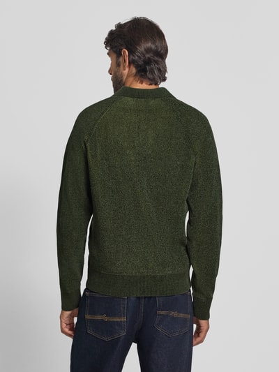 JAKE*S STUDIO MEN Sweter z dzianiny z kołnierzykiem polo Ciemnozielony 5