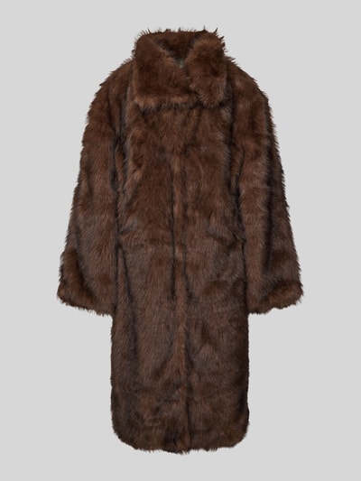 Neo Noir Mantel aus Kunstfell Modell 'Stephanie' Mittelbraun 2