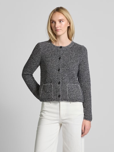 Marc O'Polo Slim Fit Cardigan aus Baumwoll-Mix in Melange Marine 4