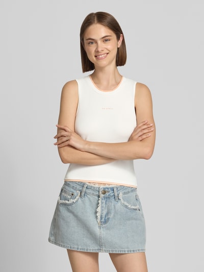 OH APRIL Tanktop mit Label-Stitching Modell 'Amea' Weiss 4