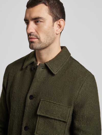 SELECTED HOMME Overhemdjack met borstzak, model 'NEALY' Donkergroen - 3