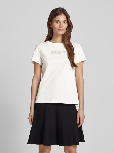 Guess Activewear T-Shirt mit Label-Detail Modell 'BRIANA' Offwhite 4