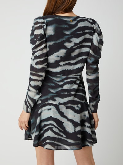 FREEBIRD Wickelkleid mit Zebramuster Modell 'Omra' Schwarz 5
