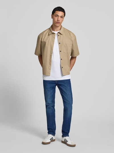 ONLY & SONS Slim Fit Jeans aus Baumwoll-Mix mit Viskose-Anteil Modell 'LOOM' Dunkelblau 1
