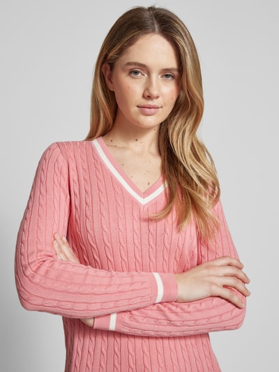 Christian Berg Woman Strickpullover mit gerippten Abschlüssen Pink 3