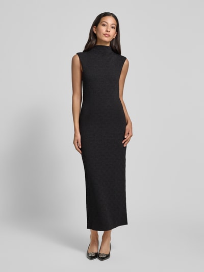 HUGO Figurbetontes Midikleid mit Schimmernd-Optik Modell 'NAIRED' Black 4