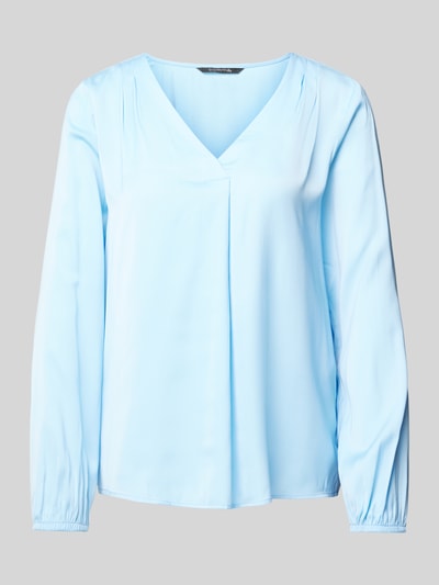 comma Blusenshirt mit V-Ausschnitt Bleu 2