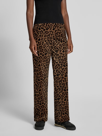 Marc Cain Regular Fit Stoffhose mit Allover-Animal-Print Camel 4