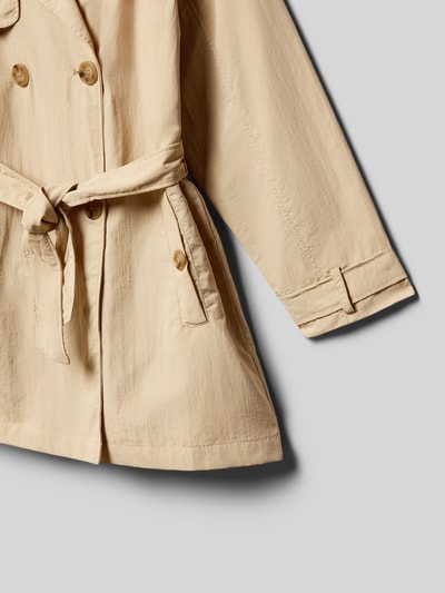 Produktfoto, Trenchcoat mit Bindegürtel Modell 'RUTH' von Mango in Beige, Regular-Fit, Zweireiher, Reverskragen, glatte Textur