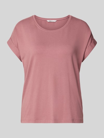 Produktfoto, Regular Fit T-Shirt aus Viskose-Mix Modell 'MOSTER' von Only in Altrosa, unifarben, Rundhals, kurzarm, Jersey-Struktur